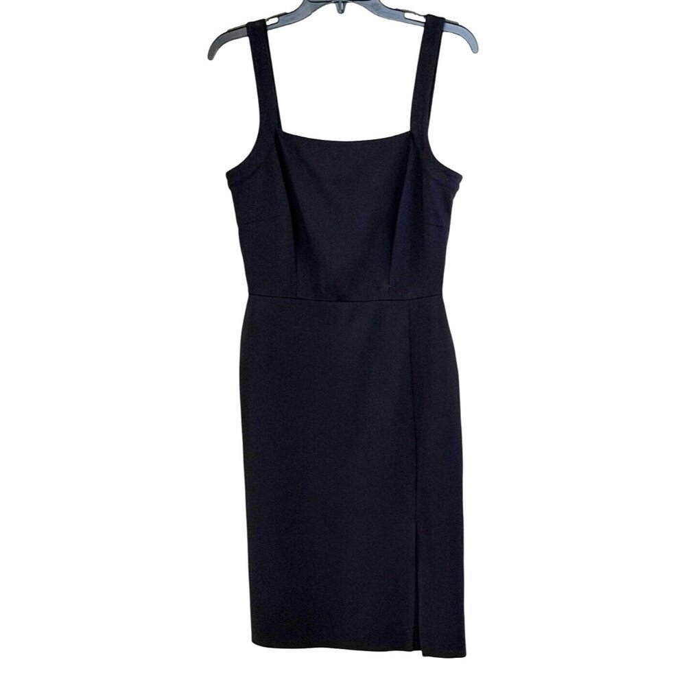 Cupcakes and Cashmere Women's Black Square Neck Wide Strap Bodycon Dress Sz Med - Picture 1 of 8